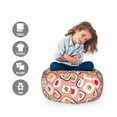 thumbnail image 2 of Sushi Storage Toy Bag Chair, Famous Food of Japan Yummy Dish with Salmon Sashimi Seafood Exotic Cuisine, Stuffed Animal Organizer Washable Bag, Small Size, Multicolour, by Ambesonne, 2 of 3