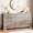 Antique light color, variant on Studyset Dresser for Bedroom,Withe Long Wood Dresser with 12 Drawers,Storage Chest of Drawers with Plug-in Charging Hub,Sturdy Steel Frame,55 Inch TV Stand for Living Room,Closet,Entryway,Nursery