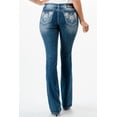 thumbnail image 3 of Charme by Grace in LA Jeans Women's Aztec Embroidered Bootcut Stretch Jeans (30, Blue Stonewashed), 3 of 3