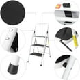 thumbnail image 4 of 3-Step Folding Ladder, 330lbs Sturdy Steel Step Stool with Comfy Grip Handle and Anti-Slip Feet, 4 of 6