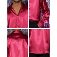 thumbnail image 6 of Unique Bargains Men's Prom Satin Long Sleeves Button Down Slim Fit Formal Shirts XL Burgundy, 6 of 6