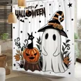thumbnail image 6 of Tchckioa Shower Curtain,Waterproof Hooks Bath Curtain for Bathroom Decor,Halloween Cute Spooky Ghost,72x72, 6 of 8