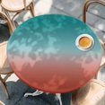thumbnail image 3 of Red Cyan Round Fitted Table Cover Turquoise Gradient Waterproof Table Cloth with Elastic Edge Wipeable Tablecloth for Picnic Camping Party Fits 55"-60" Diameter, 3 of 8