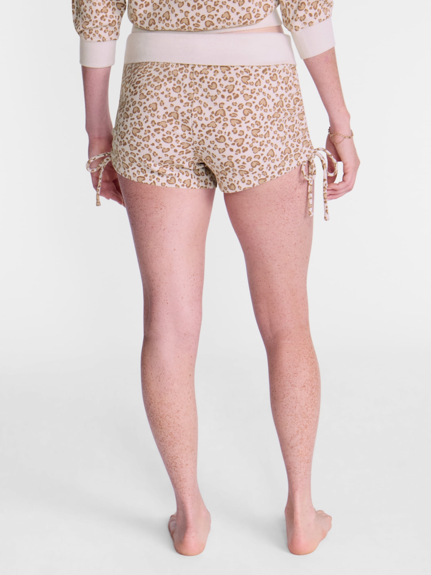No Boundaries Waffle Knit Sleep Shorts, 2.5'' Inseam, Women’s and Women's Plus XS-2X