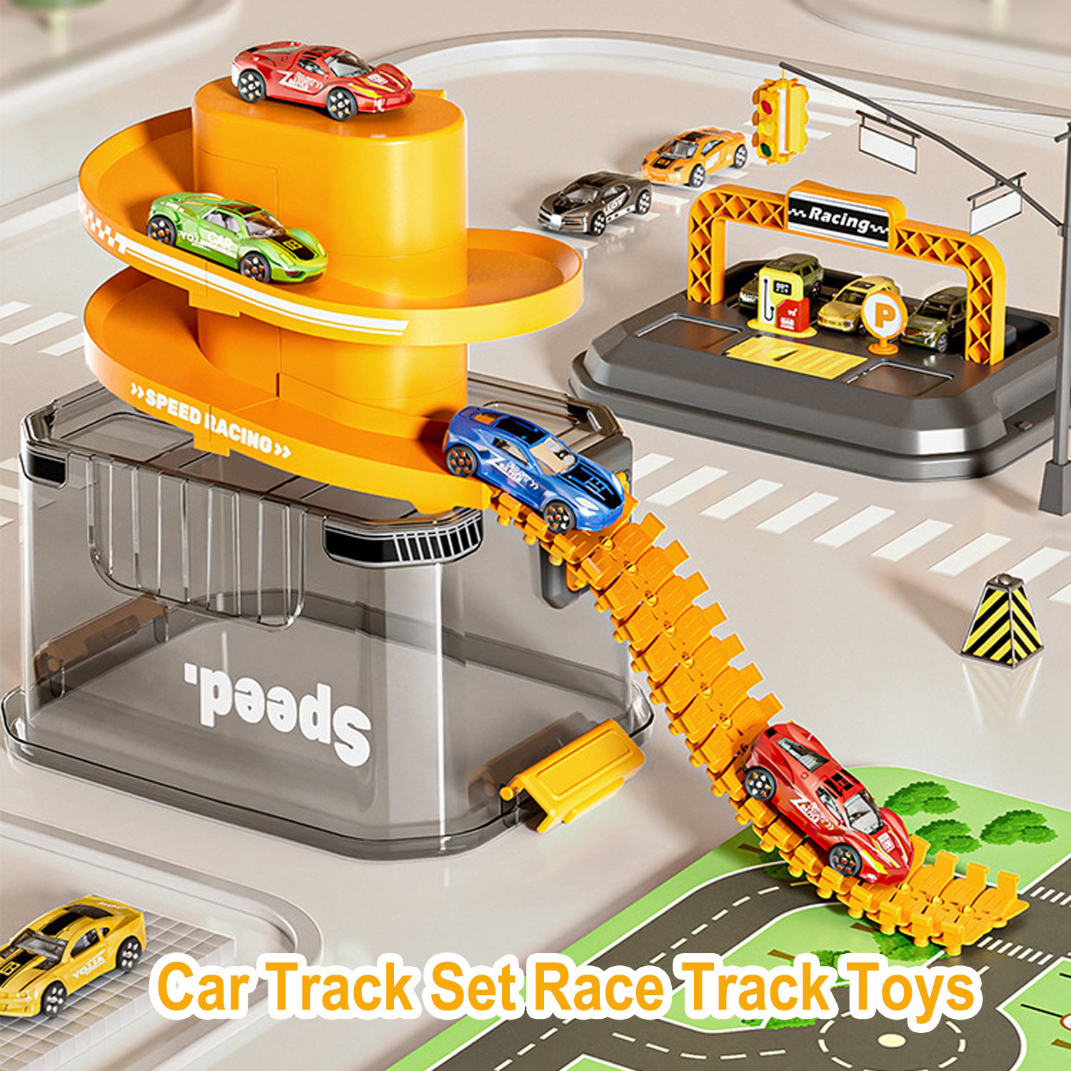 Car Track Set Race Track Toys for Boys Kids,Alloy Race Car,Toddler Puzzle Track Play Set Gift,Best Birthday Christmas Present for Kids Aage 3 4 5 6+ Years Old