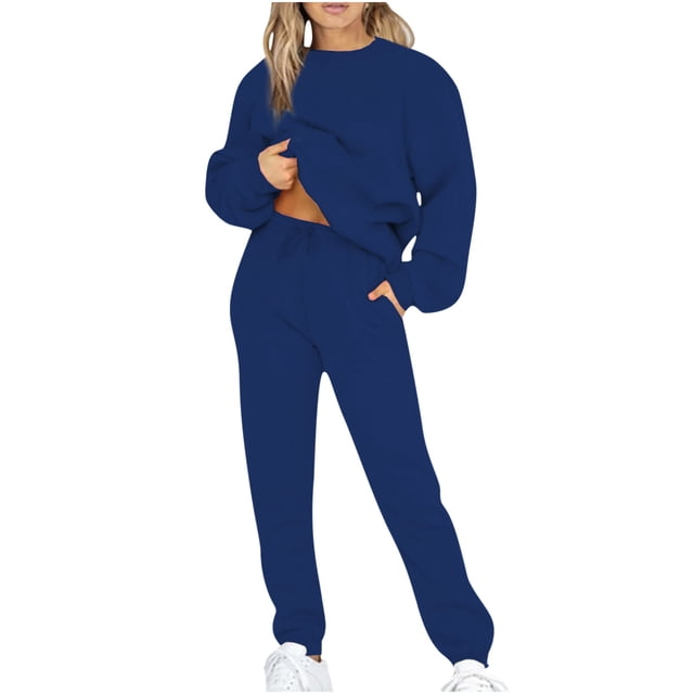 Cameland Jogging Suits For Womens 2 Piece Long Sleeve Sweat Suit Solid Color Winter Fleece Tracksuits