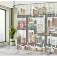 thumbnail image 4 of Ambesonne Urban Shower Curtain, Snow Town City Roads Cars, 69"Wx84"L, Multicolor, 4 of 4