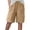 A-Khaki669, variant on XIAONU Airy Gauze Shorts For Women Relaxed Fit Drawstring Waist Thigh Length Breathable Casual Vacation Lounge Pant