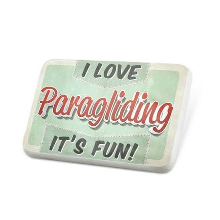 Porcelein Pin I Love Paragliding, Vintage design Lapel Badge – NEONBLOND