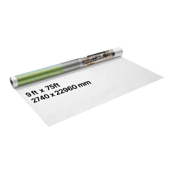 VEVOR House Wrap, 9 x 75 ft, 0.13 mm Thick Vapor Barrier, Heavy Duty Plastic Sheeting for Tear-resistant, Drop Cloth Vapor Barrier Covering for Residential & Commercial Construction, White