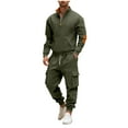 thumbnail image 6 of Yusimy Men's Solid Color 2-Piece Stand-Up Collar Hoodie Set Long Sleeve Elastic Waist Drawstring Straight Leg Pants Casual, 6 of 9