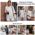 thumbnail image 2 of SUNBS 2 Piece Lounge Set for Women Matching Sets Oversized Top and Shorts Sweatsuit Travel Airport Outfit, 2 of 10