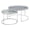 Gray, variant on Bowery Hill Metal Glass Top 2-Piece Nesting Tables Set in Chrome