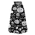 thumbnail image 4 of Womens Casual Elastic Waist Drawstring Midi Skirt Halloween Print Vacation Style A Line Flared Skirt With Pockets, 4 of 6