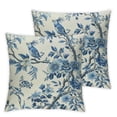 thumbnail image 2 of Acheng Spring Floral Birds Pillow Covers for Chinoiserie Flowers Decor Throw Pillows Blue and White Plant Outdoor Decorative Cushion Cases for Couch Bed Decorations,2 pcs White, 2 of 6