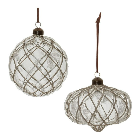 Melrose International LLC Ornament (Set of 6) 4"D, 4"H Glass