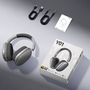 Mahipey Y01 Wireless Over-Ear Headphones with Active Noise Cancelling,Hi-Res Audio,48H Playtime,Foldable Design Bluetooth Headphones for iPhone/Samsung/Android/PC(Gray)