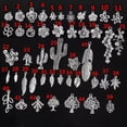 thumbnail image 4 of U8MO 10pcs Tibetan Silver Feather/Leaf/Flower Metal Pendants Beads DIY Craft Findings-42#, 4 of 6