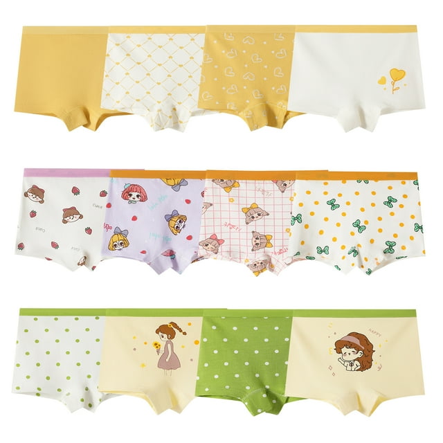 Hbhpov Culottes en Coton Doux pour Enfants, Petites Filles, Culottes Garçonnes, Lot de 12