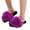 Purple, variant on Women's Slides Slippers Fluffy Fuzzy Sandals Open Toe Slide Indoor Outdoor House Shoes Women's Fall Winter Flat Slippers
