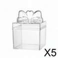 thumbnail image 1 of 2 Cajas de Dulces Transparentes con Lazo. Versátil Caja de Dulces Transparente Multiusos. Contenedor para Bodas, Fiestas Y Showers. 5 piezas, 1 of 7