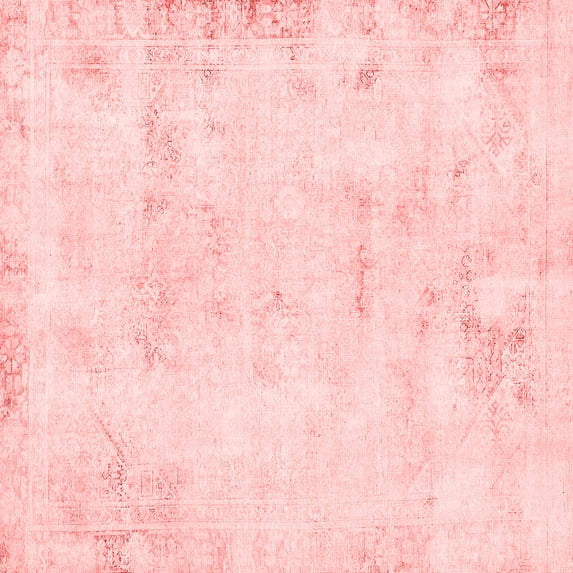 Ahgly Company Indoor Square Abstract Red Modern Area Rugs, 3' Square