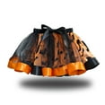 thumbnail image 3 of LIIPEE Girls Skirts Halloween Cartoon Bat Printed Tulle Ballet Dance Tutu Skirt With Hairband Child Elegant Indoor Outdoor Wear Skirt,Orange,6-7 Years, 3 of 3