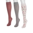 thumbnail image 5 of MUK LUKS Women's Wide Width Compression Nylon Knee-High Socks, 3-Pack, Shoe Size 6-10, 5 of 8