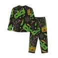 thumbnail image 2 of Wukai Carnival Mardi Gras3 Print Women's Pajama Set - Soft Long Sleeve Sleepwear for Comfort and Style-X-Large, 2 of 9