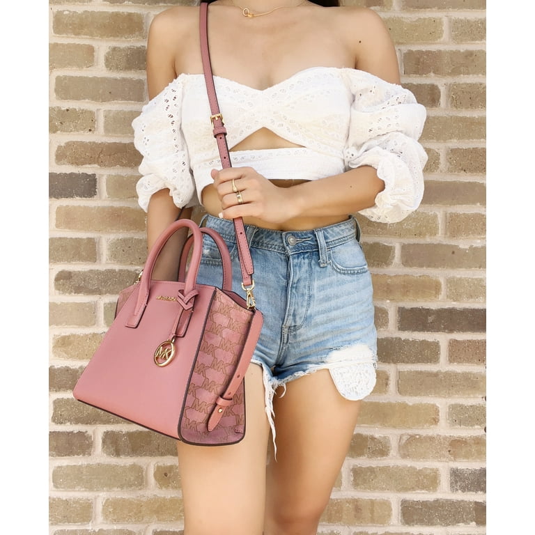 Michael Kors Women Leather Crossbody Bag Handbag Messenger Purse Shoulder  Pink
