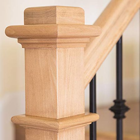 963 - Wood Box Newel - Plain Style - 56 x 3 1/2 Inches (Red Oak)