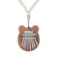 thumbnail image 4 of Mini 8-tone Thumb Piano Mahogany Portable Bear-shape Kalimba With Lanyard, 4 of 6