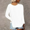 thumbnail image 5 of MORTTIC 4-Pack Women's Long Sleeve V-Neck Soft Basic Tops Loose Fit Casual Shirts for Layering Everyday Wear Dark Green White Gray Black，S, 5 of 10
