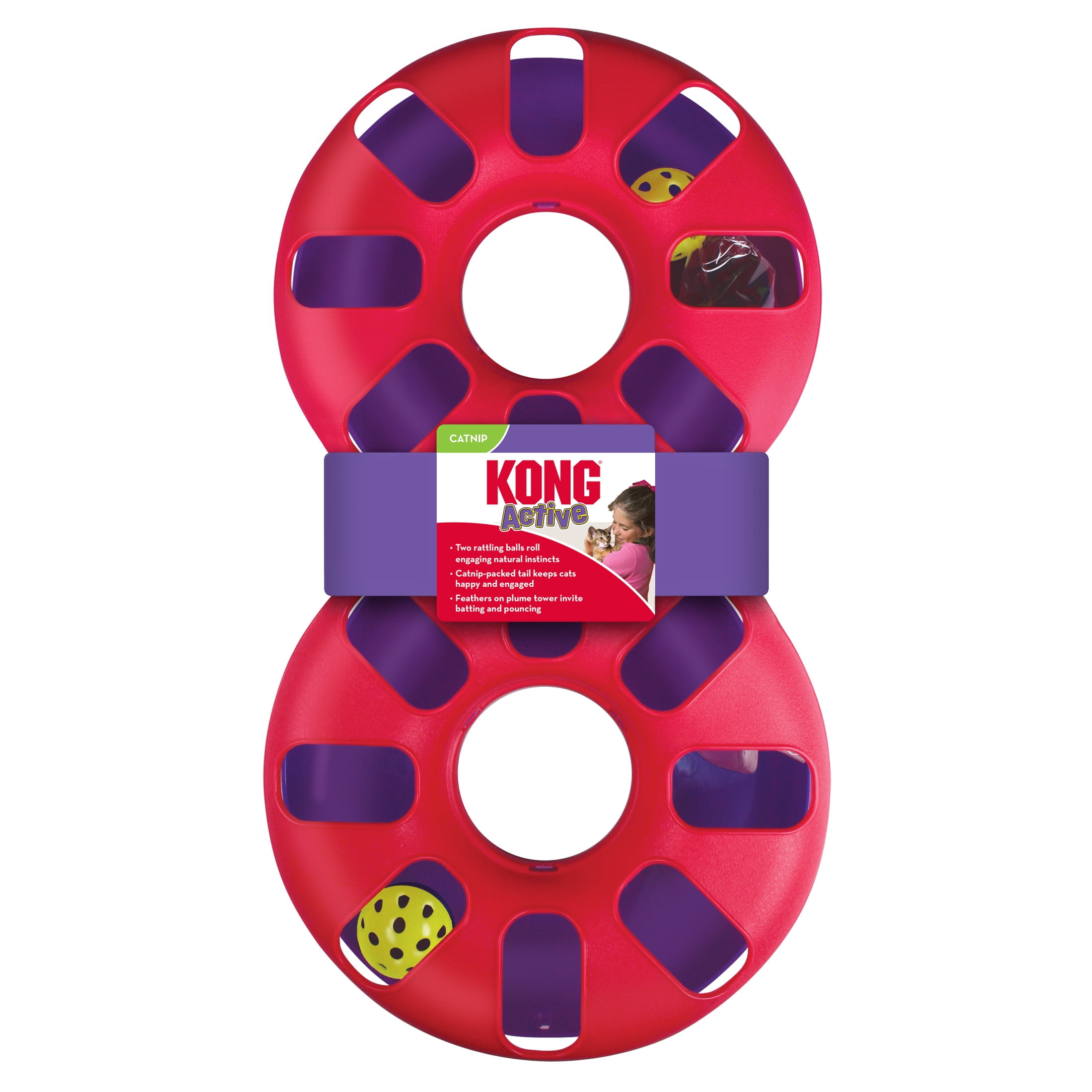 KONG® Active Eight Track Cat Toy, Two Rattling Balls Included, with Premium North American Catnip