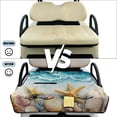 thumbnail image 6 of COEQINE 2-Seater Golf Cart Seat Towel Blanket with Portable Fold Design and Handle, 51.2"x30.3" Universal Fit, Quilted Seat Cover, 4 Pockets, Machine Washable, Beach Starfish Seashell Conch, 6 of 8