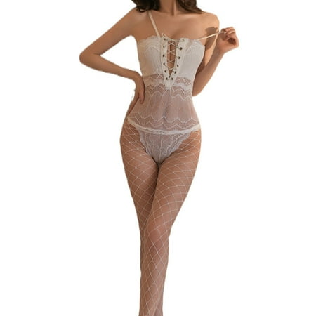 PuPy Christmas Deals Lingerie Gifts Crotchless Lingerie for Women Lingerie Stockings Thigh Highs Fishnet Lingerie Bodysuit Queen Maker Clearance Sale Clearance Deals