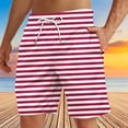 thumbnail image 3 of Jalioing Striped Beach Shorts for Men Casual Drawstring Elastic Waist Loose Shorts Summer Shorts with Pocket, 3 of 4