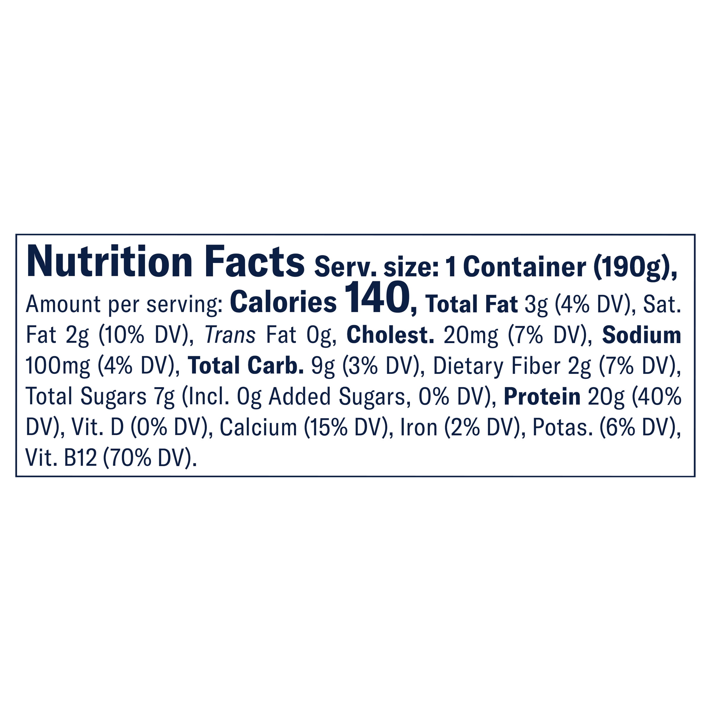 Fat Label Chobani 20G Protein Low-Fat Greek Yogurt Vanilla 6.7oz Pack - Walmart.com
