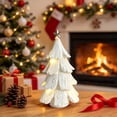 thumbnail image 6 of Vintage Lighted Christmas Tree Figurine with Warm LED Glow for Tabletop Holiday Decor, 6 of 8