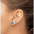 thumbnail image 3 of Sterling Silver Rh-Plated 7Mm Cr. Blue Opal / White Post Earring Set (Width 7) - Jbsp, 3 of 5