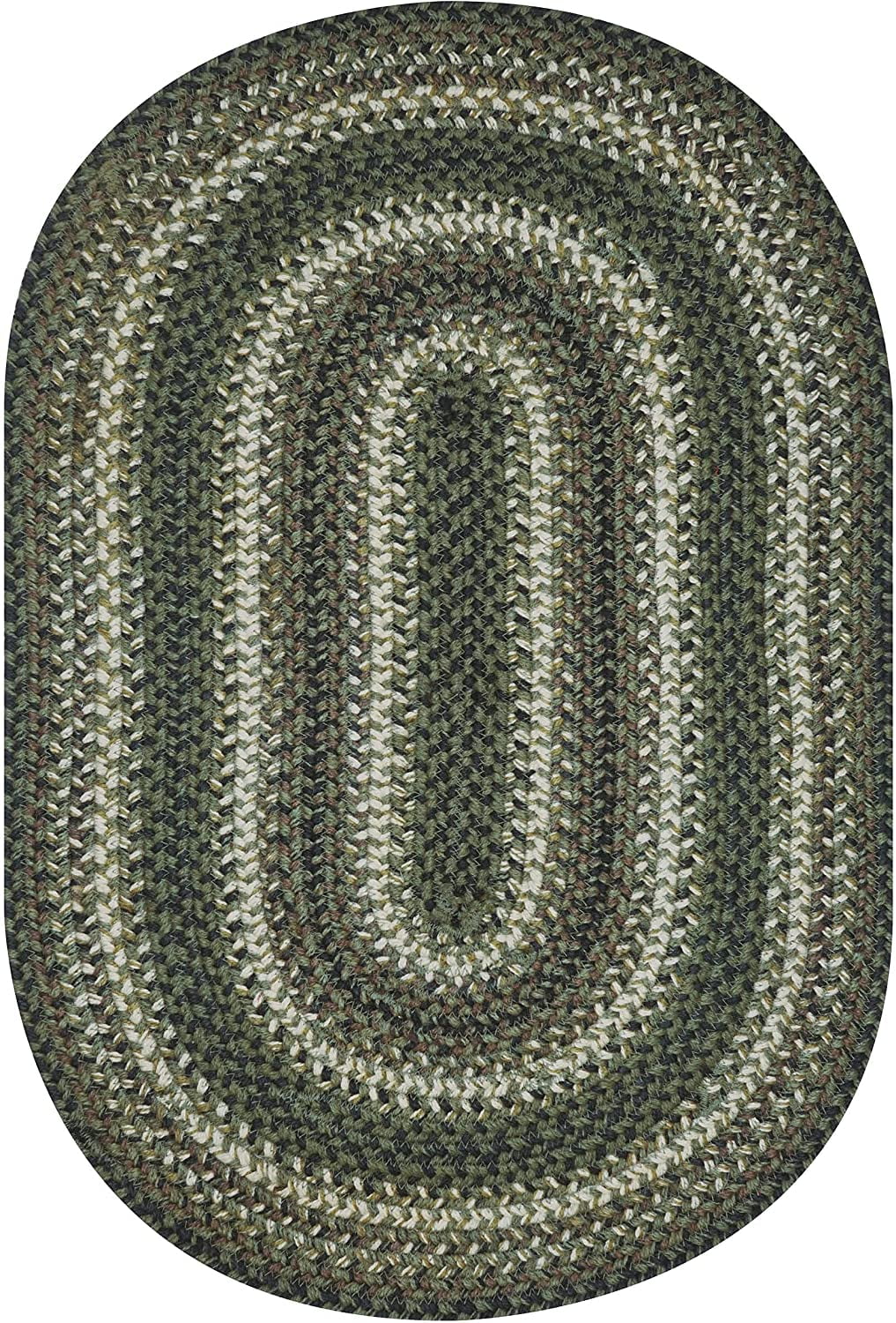 Homespice Pinecone Jute Green Braided Rugs 5x8' Oval for Living Room, Bedroom Rug and Dining Room. Pet Friendly. Decor Styles- Farmhouse Rug, Rustic, Vintage, Cottage, Primitive, Country, Boho Rug