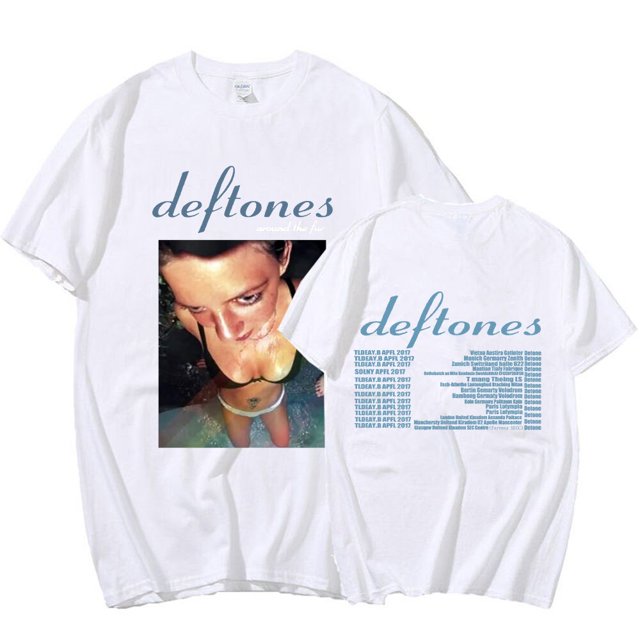 Camiseta de concierto de la banda de la gira de piel Deftones alrededor de la piel, camisetas Punk Hip Hop, camiseta gótica Retro, ropa de calle Unisex, envío gratis xuanjing unisex