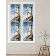 thumbnail image 2 of Window Privacy Film Beach Lighthouse Stained Glass Window Film Decorative Sun Block Window Cover Coastal Ocean Sky Birds Oil Painting Window Clings Static Adhesive Sticker for Bathroom 29.5"x118", 2 of 7