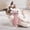 Pink, variant on Cute Cat Shaped Squeaky Pet Toy, Soft Crystal Polyester Fabric Interactive Chew Toy, Portable Resilient Play Squeaker Toy For Indoor Cats And Small Breed Dogs Daily Play
