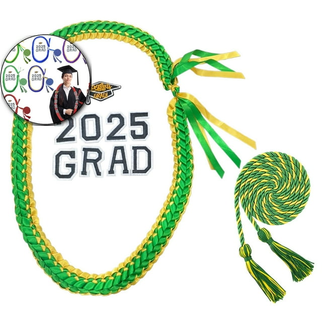 Dvruxg Graduation Leis 2025 Graduation Ribbon Lei Double Braided Necklace Handmade Congrats Graduates Money Leis