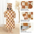 thumbnail image 3 of FORMRS Wearable Blanket Hoodie with Sleeves for Kids Cozy Flannel Sweatshirt, Rusty Orange Plaid, 3 of 7