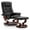 Black, variant on MCombo Swivel Recliner Chair with Wood Base and Ottoman, Faux Leather