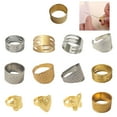 thumbnail image 2 of 1/5/10pcs Thimble Finger Protector Needle Rings Handworking Needle Craft Sewing Tools Needlework Household Accessory, 2 of 8