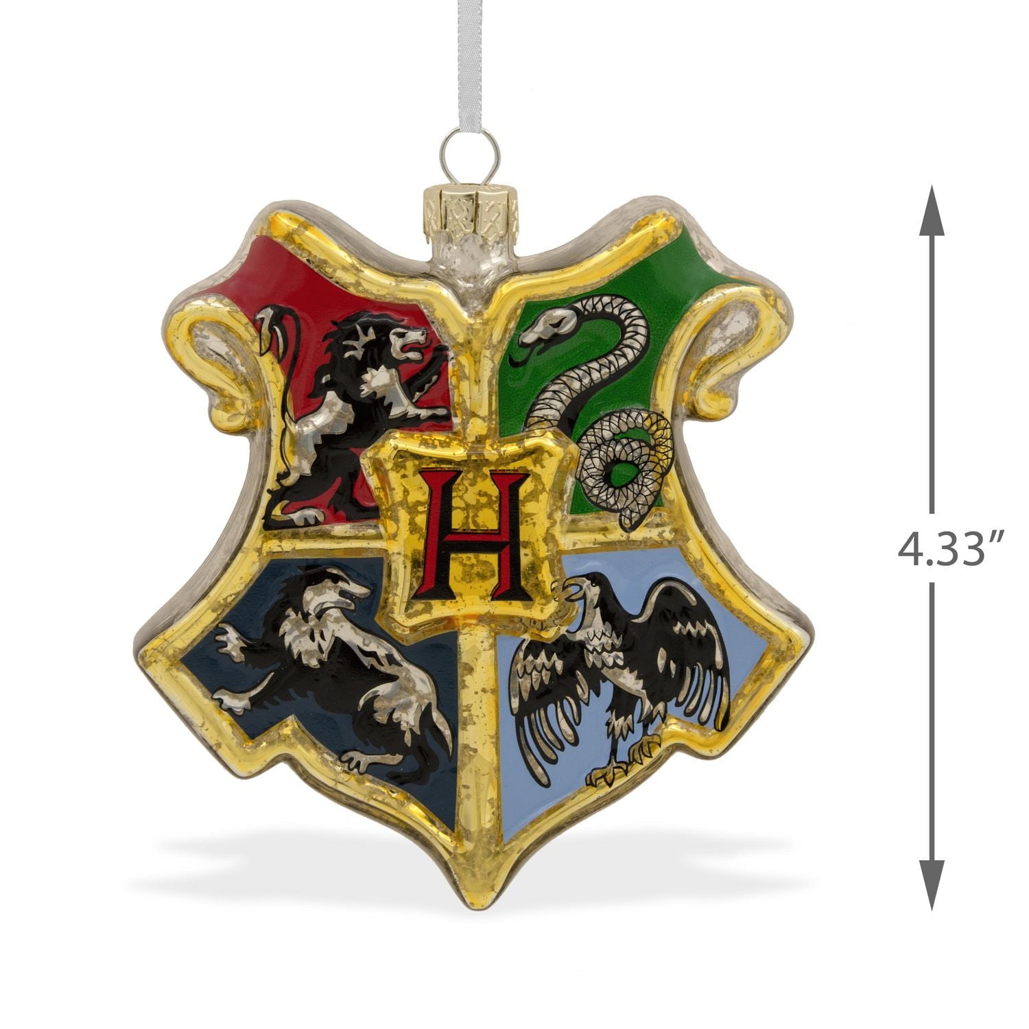 Décoration Hallmark de Noël (Écusson Poudlard, Harry Potter, verre soufflé)