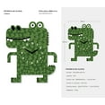 thumbnail image 2 of FGnano Playful Crocodile Shaped Pendulum Wall Clock, Cartoon Style, Green, MDF, 10.2"x12"x1.8", Color Box, 2 of 5
